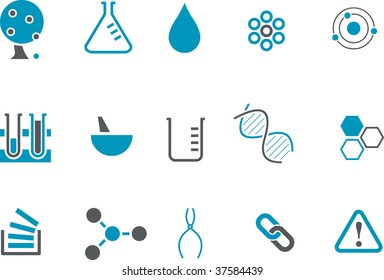 Vector icons pack - Blue Series, chemistry collection