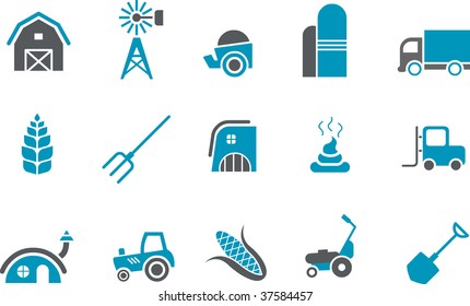 Vector icons pack - Blue Series, farm collection