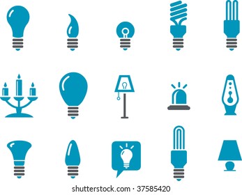 Vector icons pack - Blue Series, lamps collection