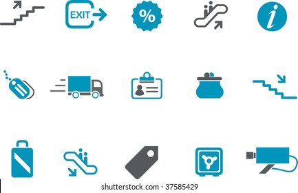 Vector icons pack - Blue Series, mall collection