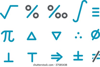 Vector icons pack - Blue Series, math collection