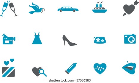 Vector icons pack - Blue Series, wedding collection
