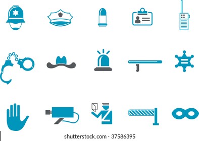 Vector icons pack - Blue Series, security collection