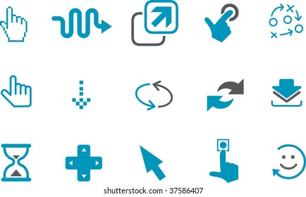 Vector icons pack - Blue Series, pointer collection