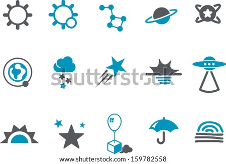 Vector icons pack - Blue Series, sky collection 