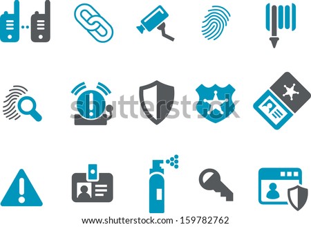 Vector icons pack - Blue Series, security collection 