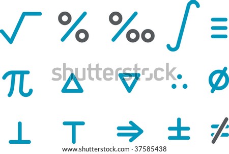 Vector icons pack - Blue Series, math collection