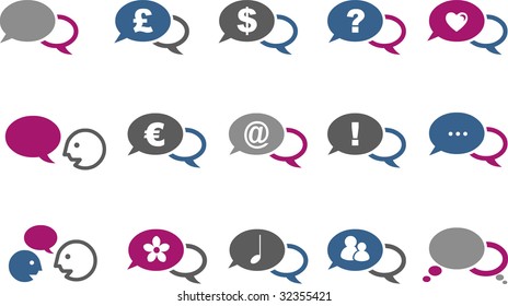 Vector icons pack - Blue-Fuchsia Series, balloon collection