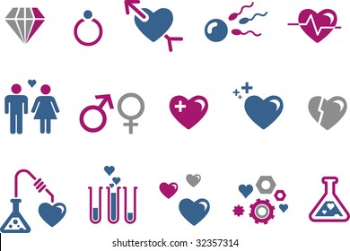 Vector icons pack - Blue-Fuchsia Series, s.valentine collection