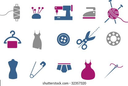 Vector icons pack - Blue-Fuchsia Series, taylor collection