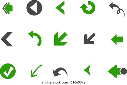 Vector icons pack - Green Series, arrows collection