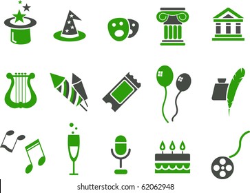 Vector icons pack - Green Series, Entertainment collection