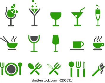 Vector icons pack - Green Series, food collection