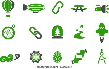 Vector icons pack - Green Series, exploration collection