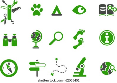 Vector icons pack - Green Series, exploration collection