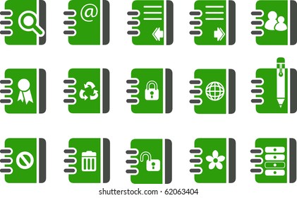 Vector icons pack - Green Series, document collection