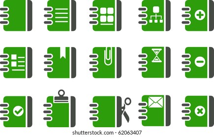 Vector icons pack - Green Series, document collection