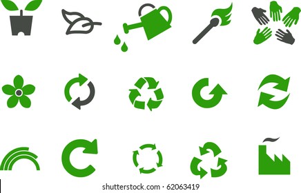 Vector icons pack - Green Series, eco collection