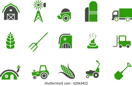 Vector icons pack - Green Series, farm collection