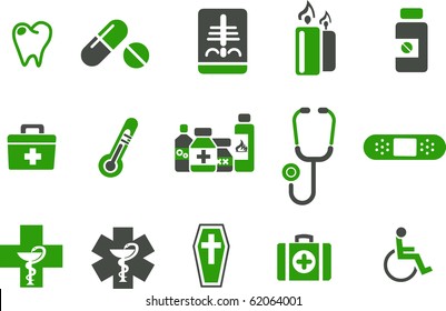 Vector icons pack - Green Series, health collection