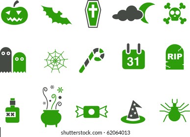 Vector icons pack - Green Series, halloween collection