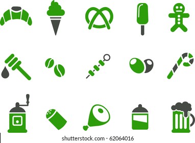 Vector icons pack - Green Series, food collection