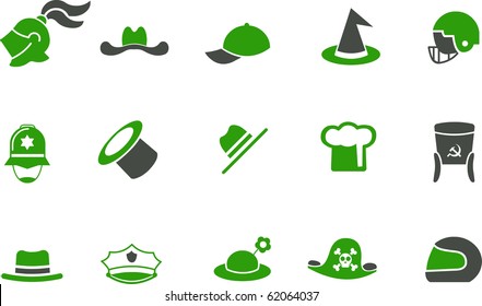 Vector icons pack - Green Series, hat collection