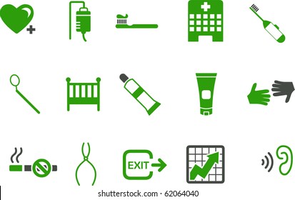 Vector icons pack - Green Series, health collection
