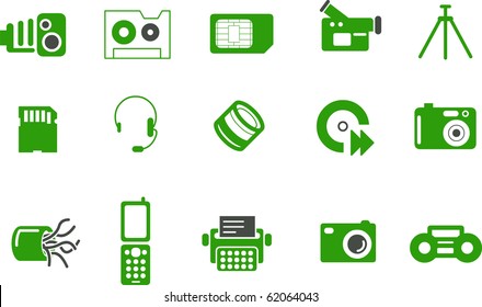 Vector icons pack - Green Series, hi-tech collection