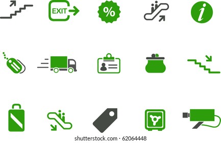 Vector icons pack - Green Series, mall collection