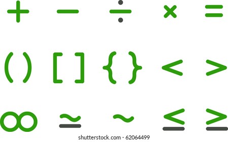 Vector icons pack - Green Series, math collection