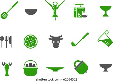 Vector icons pack - Green Series, kitchen collection