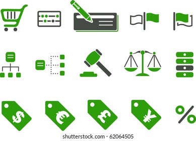 Vector icons pack - Green Series, money collection