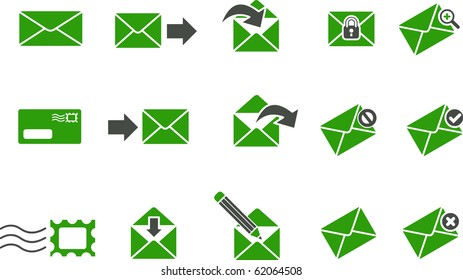 Vector icons pack - Green Series, mail collection