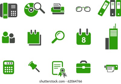 Vector icons pack - Green Series, office collection