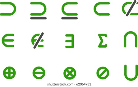 Vector icons pack - Green Series, math collection