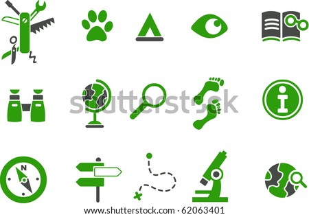 Vector icons pack - Green Series, exploration collection