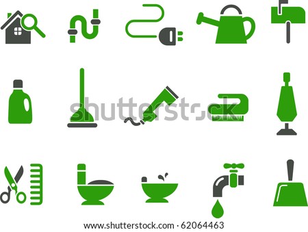 Vector icons pack - Green Series, house collection