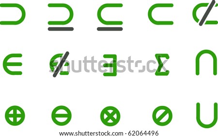 Vector icons pack - Green Series, math collection