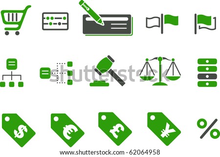 Vector icons pack - Green Series, money collection