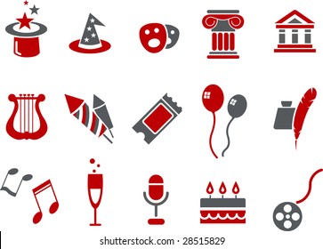 Vector icons pack - Red Series, entertainment and art collection