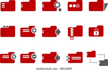 Vector icons pack - Red Series, folder collection