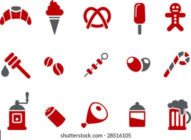 Vector icons pack - Red Series, food collection