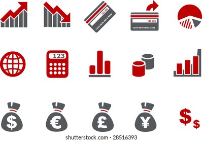 Vector icons pack - Red Series, money collection