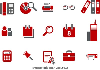 Vector icons pack - Red Series, office collection