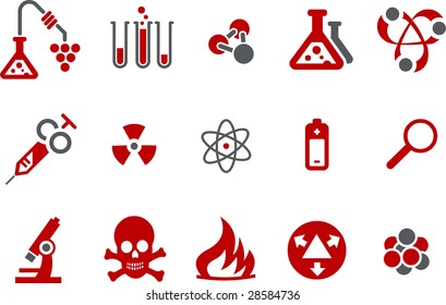 Vector icons pack - Red Series, research collection