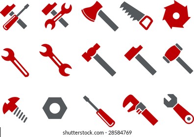 Vector icons pack - Red Series, tool collection