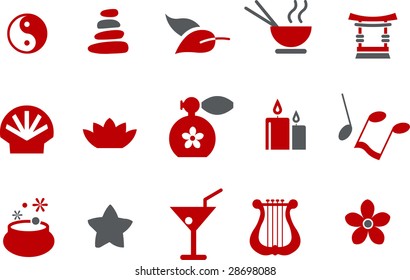 Vector icons pack - Red Series, zen collection