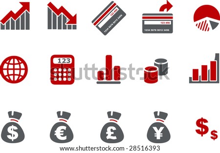Vector icons pack - Red Series, money collection