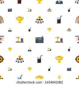vector icons pattern seamless. Included editable flat Collaborative idea, Graphic tablet, creativity, award, Construction, drinks, video Presentation icons. vector icons for web and mobile.